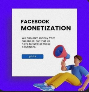 Mobile phone displaying Facebook Reels and monetized content feed