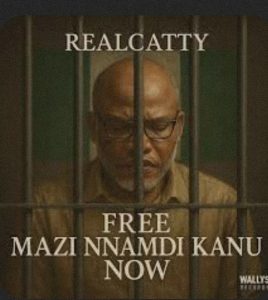 Nnamdi Kanu in court during terrorism trial in Nigeria