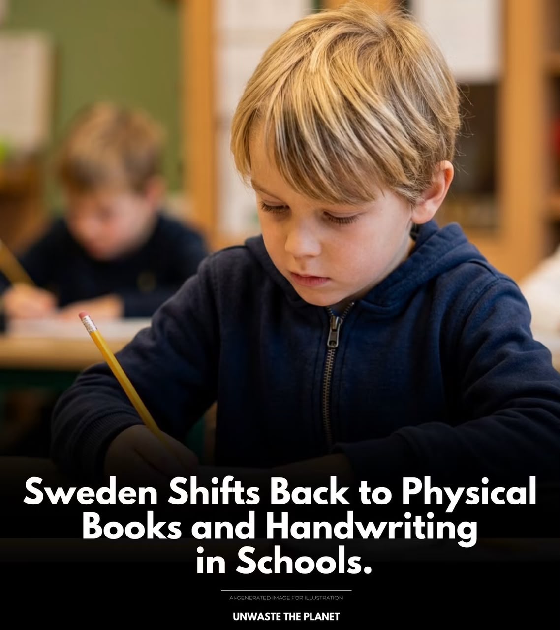 Sweden Printed Textbooks in a primary school classroom
